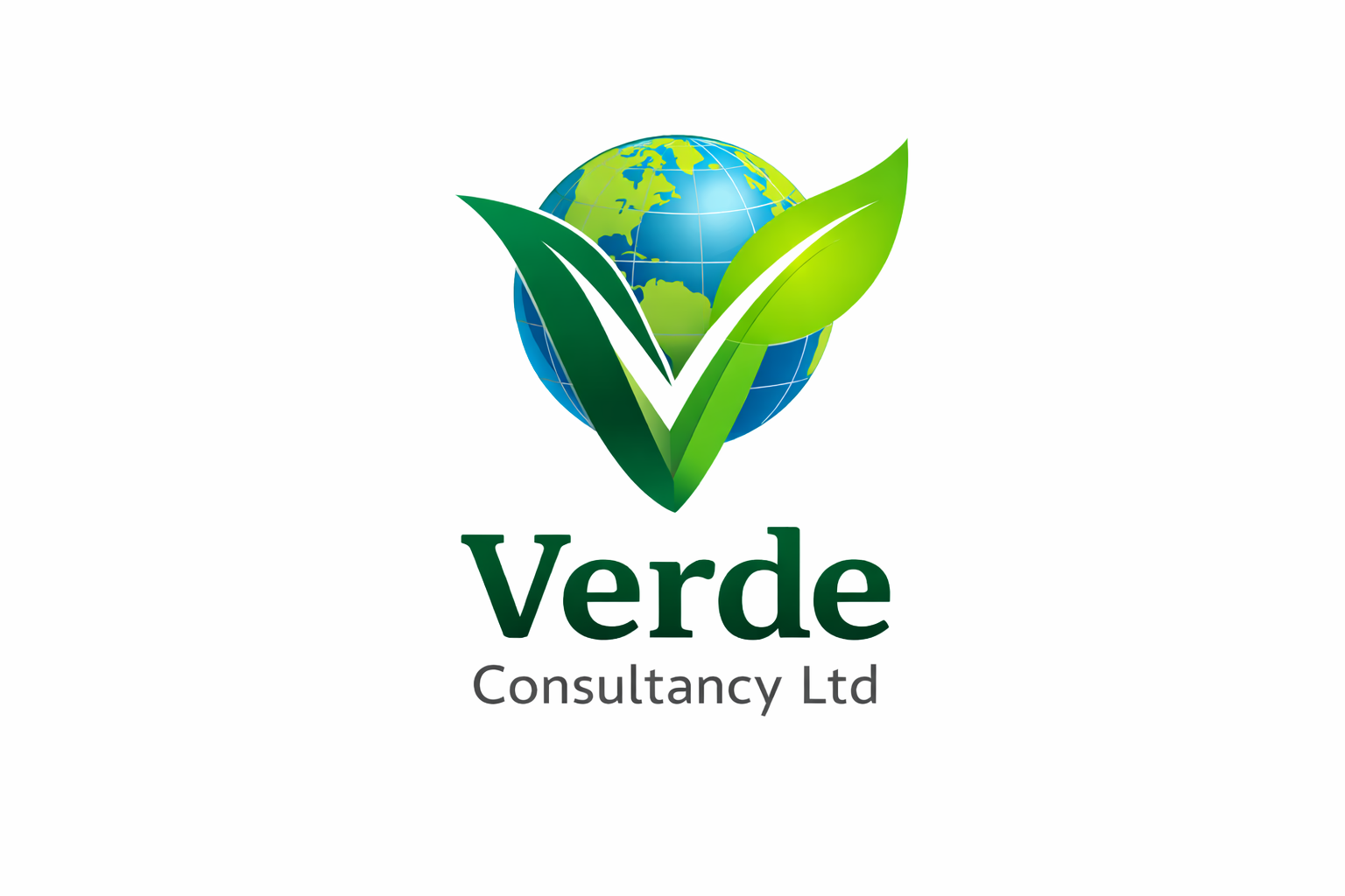 Verde Consultancy Ltd — globe and green leaf V logo